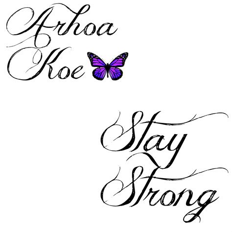 Sometimes you have to stay strong for yourself; "Aroha Koe" means "love yourself" in Maori and then "stay ...