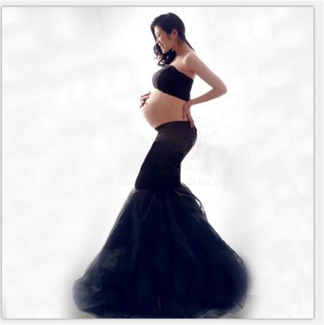 Black Strapless Long Dress Sexy Pregnant Photo Props Maternity Clothes New Ebay