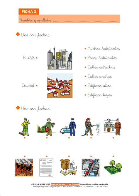 Fichas De Ciencias Sociales 1º De Primaria