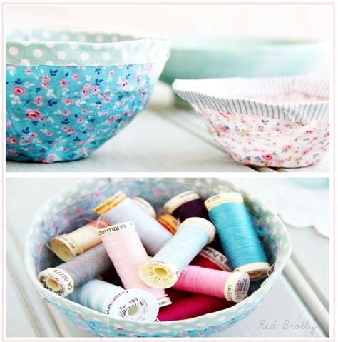 Upcycle Re Use Fabric Scraps To Make Pretty No Sew Bowls Fabric
