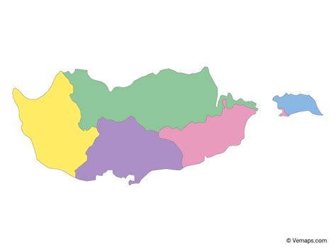 Multicolor Map of Cyprus with Districts | Free Vector Maps | Vector free, Map vector, Multicolor
