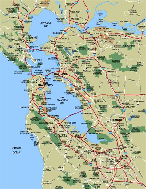 Map Of San Francisco Area Towns Map Of San Francisco Area Towns