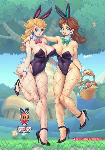 Bunny Princesses Daisy And Peach Supersatanson Super Mario Bros
