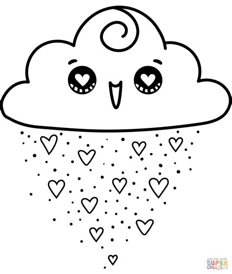Kawaii Cloud Coloring Page Free Printable Coloring Pages