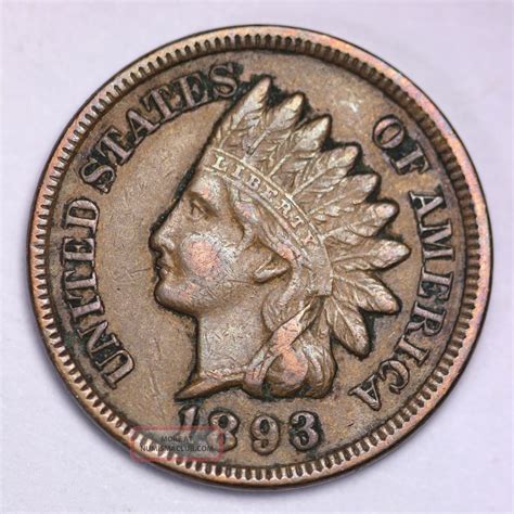 Au 1893 Indian Head Cent Penny