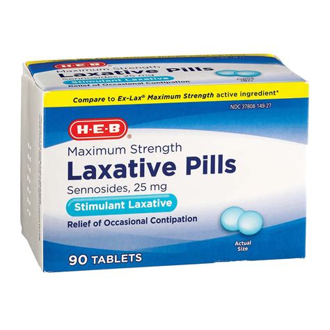H E B Maximum Strength Laxative 25 Mg Tablets Shop Digestion And Nausea At H E B