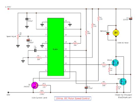 12v 24v Pwm Motor Controller Circuit Using Tl494 Irf1405