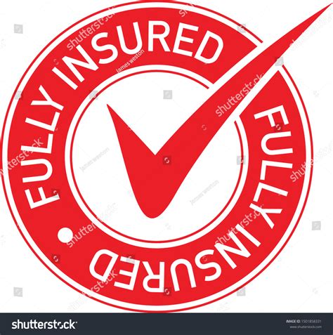 Red Tick Fully Insured Icon Stock Vector Royalty Free 1501858331