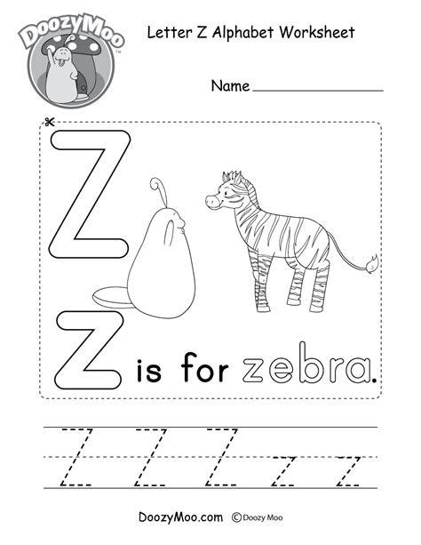 Cute Uppercase Letter Z Coloring Page Free Printable Doozy Moo