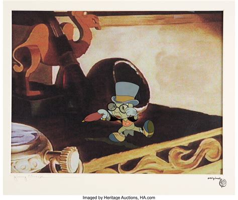 Pinocchio Jiminy Cricket Production Cel Animation Art Walt Disney