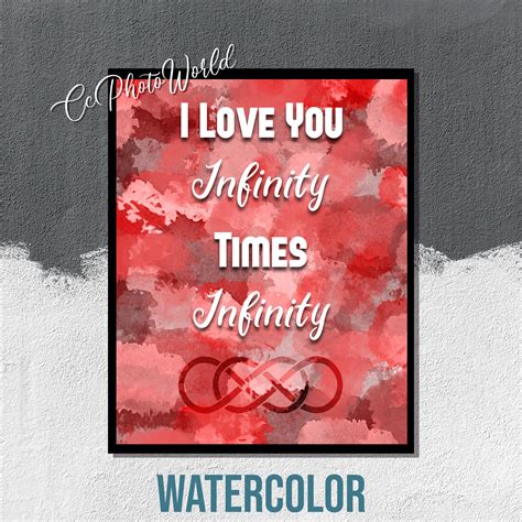 Love Quote Art I Love You Infinity Times Infinity Romantic Etsy