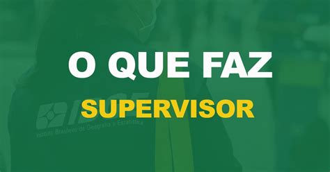 Supervisor De Coleta E Qualidade Ibge O Que Faz