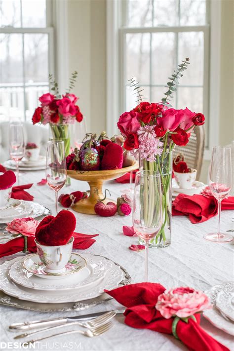 Valentines Day Decorations Plush Velvet Hearts Tablescape Hearts