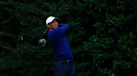 Masters Champion Tiger Woods Plays His Stroke From The No 14 Tee