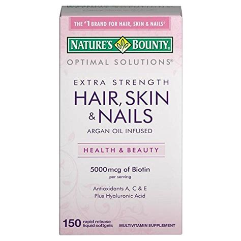 Natures Bounty Extra Strength Hair Skin Nails 5000mcg De Biotin