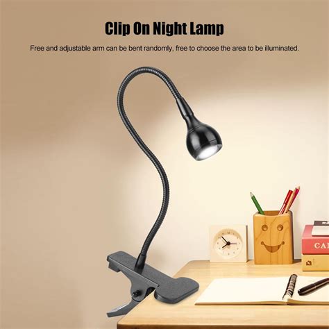Ylshrf Usb Flexible Clamp Clip On Led Desk Light Bedside Night Lamp For