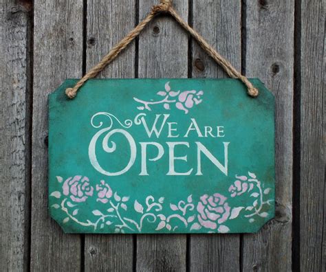Open Closed sign Wood sign Business sign Door hanger sign Store sign Open and closed sign Entry 