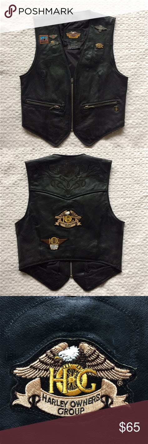Skull text pin antique silver finish 8008871. Harley-Davidson Black Leather Vest Medium | Leather vest ...