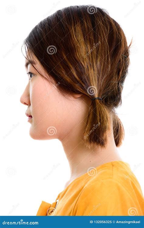 Profile View Of Face Of Young Beautiful Asian Woman Stock Image Image