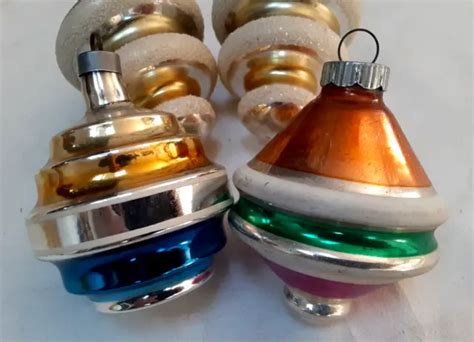 Vintage Shiny Brite Mercury Glass Mica Ornament Tornado Lantern Bell