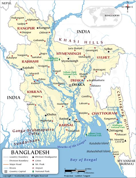 Large Detailed Map Of Bangladesh With Cities Gambaran