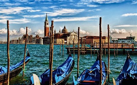 Download Wallpapers Venice Gondolas Sea Summer Italy For Desktop