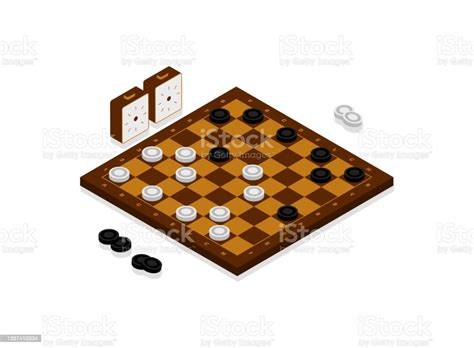 Checkers Isometric Vector Board Game Stock Illustration Download