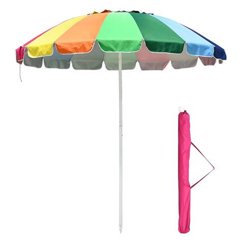 Lagarden 8 Ft Metal Rainbow Beach Patio Umbrella 16 Rib Tilt Market
