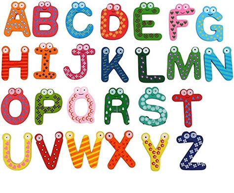 Alphabet Magnets 26pcs Set Letters Fridge Magnets Kids Wooden