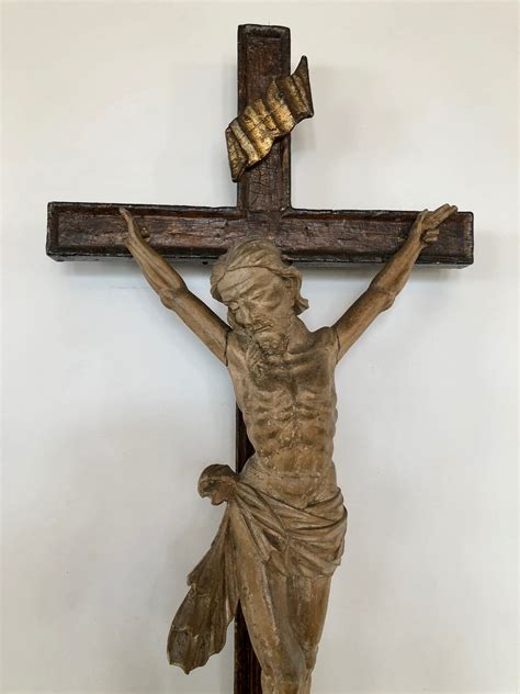 18th Century Hand Carved Wooden Crucifix European Antiques