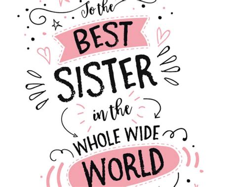 Printable Birthday Card For Sister To The Best Sister In The Etsy España
