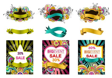 Colorful Swirly Photoshop Banner Pack Free Photoshop Brushes At