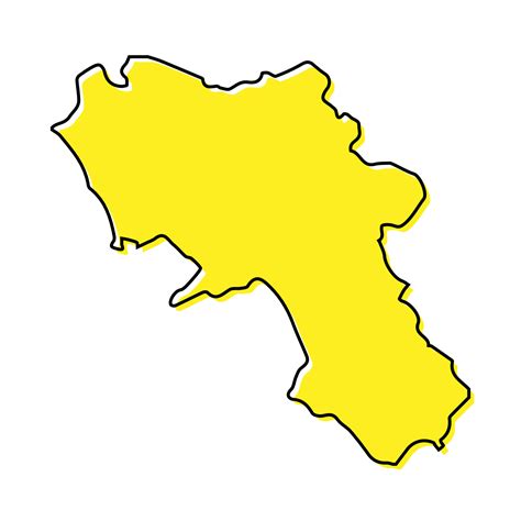 Simple Outline Map Of Campania Is A Region Of Italy Vector Art