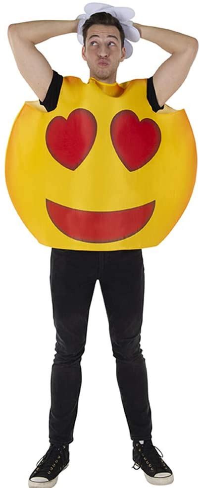 Dress Up America Smiley Heart Emoji Costume Adults Multicolored