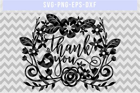 Thank You Svg Cut File Wedding Paper Cutting Dxf Eps Png
