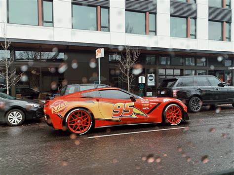 We saw a real life lightning mcqueen car on the way home from dinner tonight! Lightning McQueen spotted cruising around today : Portland