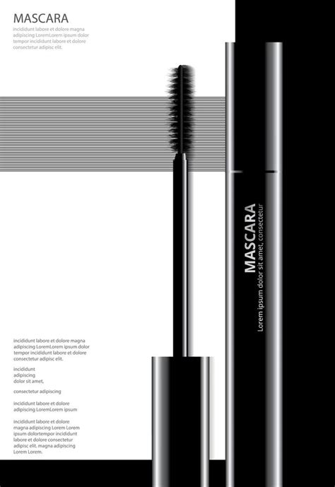 Poster Cosmetic Mascara With Packaging Vector Illustration 538266
