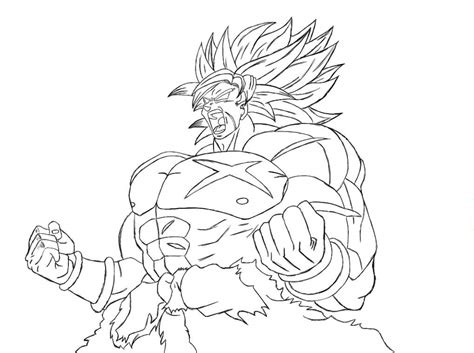 Dragon Ball Coloring Pages Broly Broly Ssj3 Lineart By Jamalc157 On
