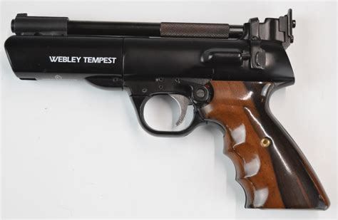 Webley Tempest 22 Target Air Pistol With Shaped Wooden Grips And