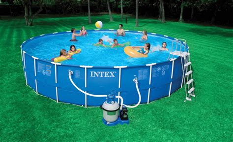 Intex 24 X 52 Metal Frame Above Ground Swimming Pool With Sand Filter