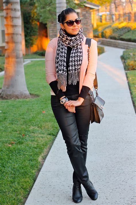 Rose Houndstooth And Leather Lil Bits Of Chic