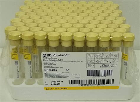 Vacutainer Blood Collection Tube Acd Solution 100 Tubes Spancare