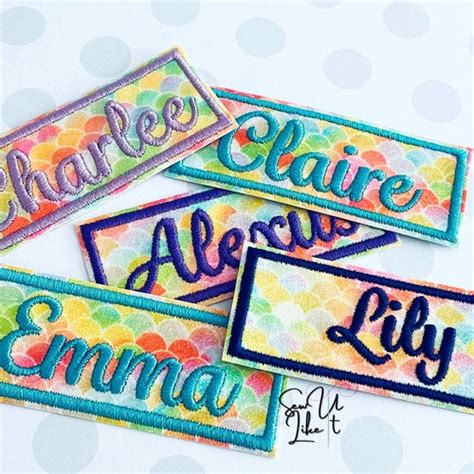 Embroidered Rainbow Glitter Name Patch Personalized Custom Etsy