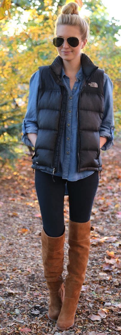 15 cool fall college outfits with a chambray shirt casual winter outfits
