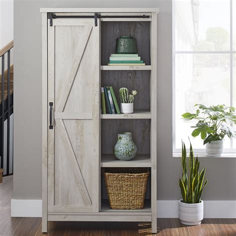 Tall narrow bookcase bayside furnishings east hill 78 glass white french oak vintage or door with doors ideas i like the pocket you ll love home decorators collection oxford book shelf. 66" Tall Storage Cabinet Rustic Farmhouse Barn Door ...