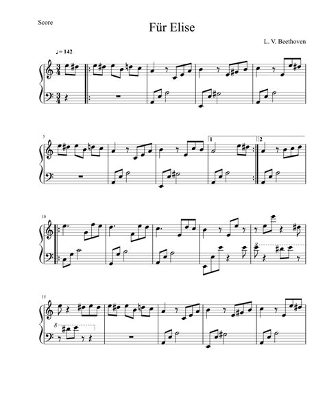 Many people are not much familiar with its name, but everyone in this world will definitely have heard this tune somewhere in their. Fur Elise Sheet music for Piano | Download free in PDF or ...