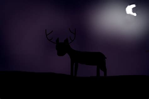 Deer In The Moonlight ← An Animals Speedpaint Drawing By Kittygonzales