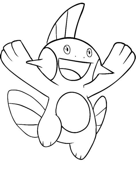 Pokemon Marshtomp Coloring Pages Free Printable