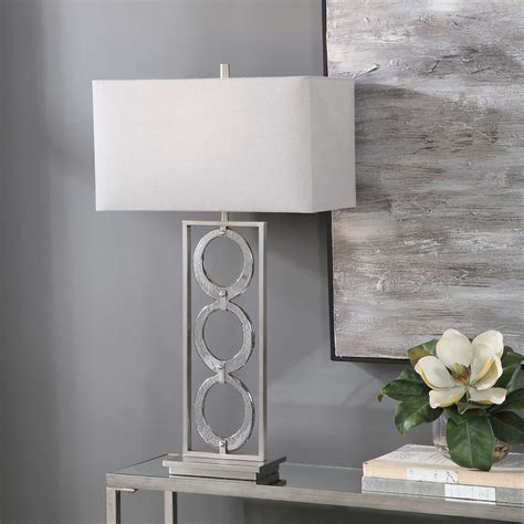 3175 Modern Table Lamp With Gray Rectangle Drum Shade