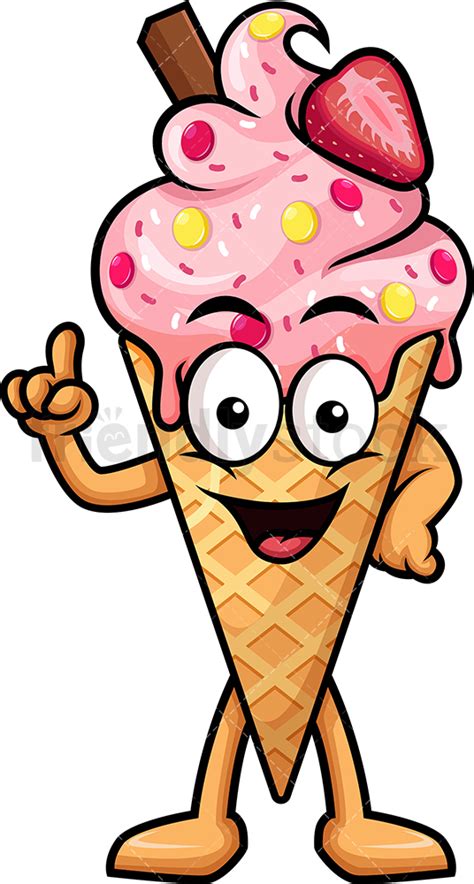 This tutorial will help you draw a simple cartoon ice cream cone! Ice Cream Cone Pointing Up Cartoon Clipart Vector ...